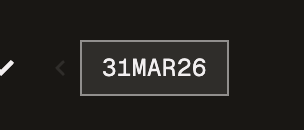 Screenshot of the expiry date selector.